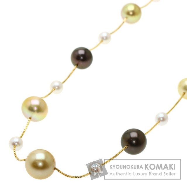 TASAKI タサキ マルチパール 真珠 ステーション ネックレス K18 