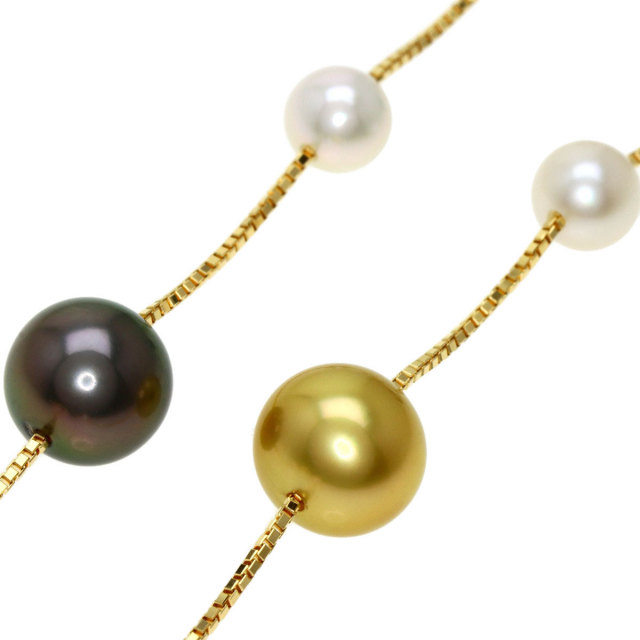 TASAKI タサキ マルチパール 真珠 ステーション ネックレス K18  