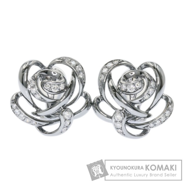 TASAKI タサキ フラワーモチーフ ダイヤモンド イヤリング K18ホワイト  