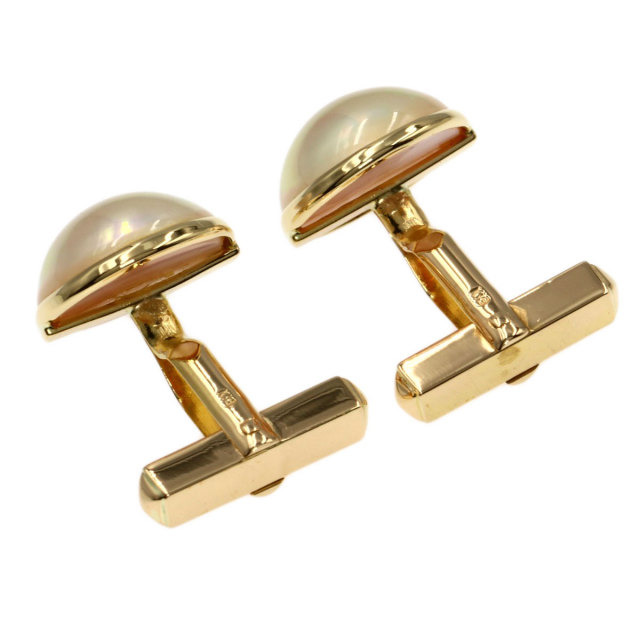マベパール 真珠 カフス K18イエローゴールド 6.8g メンズ