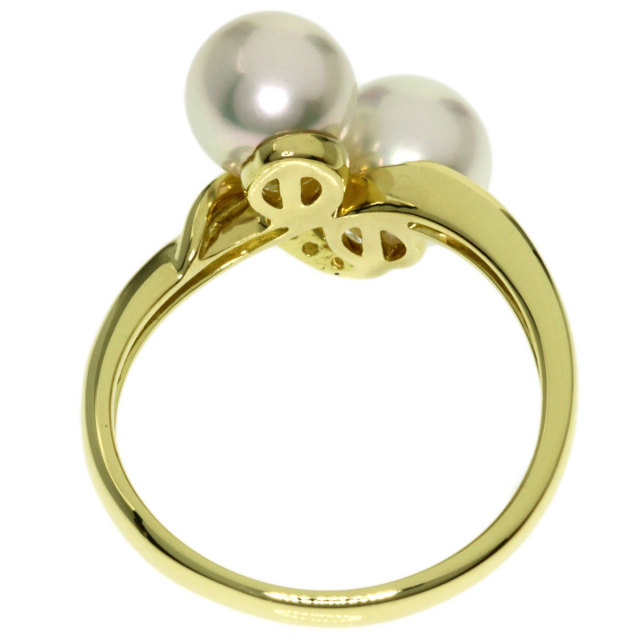 パール 真珠 ダイヤモンド リング・指輪 K18イエローゴールド