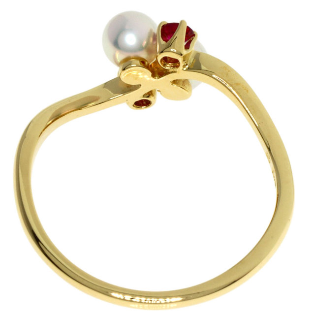 MIKIMOTO ミキモト ベビーパール 真珠 ルビー リング・指輪 K18 