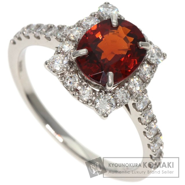 スペサルティンガーネットダイヤリングプラチナ