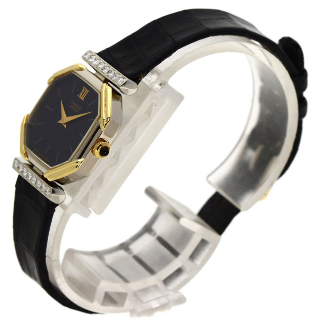 SEIKO セイコー クレドール オクタゴン ダイヤモンド 腕時計 18K/革  
