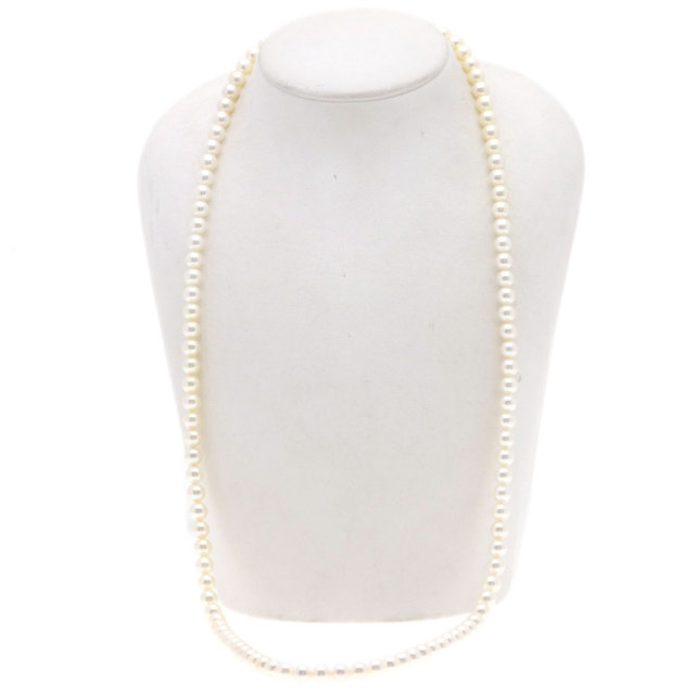 MIKIMOTO ミキモト アコヤパール 真珠 ロング ネックレス K14ホワイト 