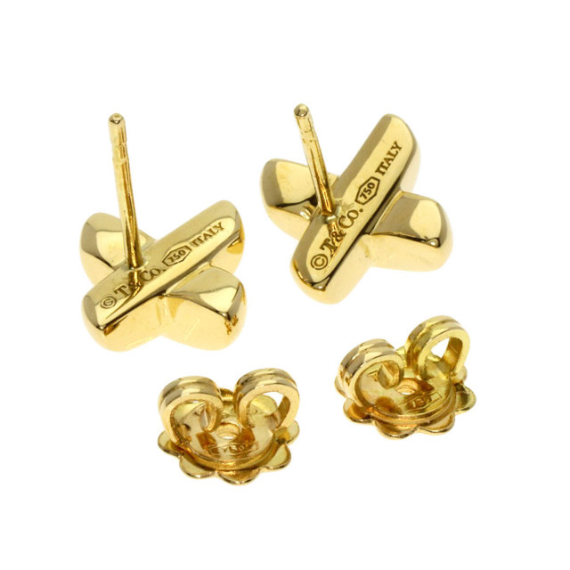 TIFFANY&Co. ティファニー クロスステッチ ピアス ピアス K18イエロー  
