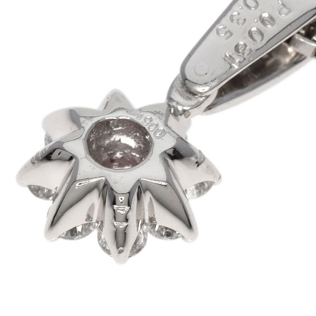 0.081ct フラワーモチーフ ダイヤモンド ネックレス プラチナPT900 