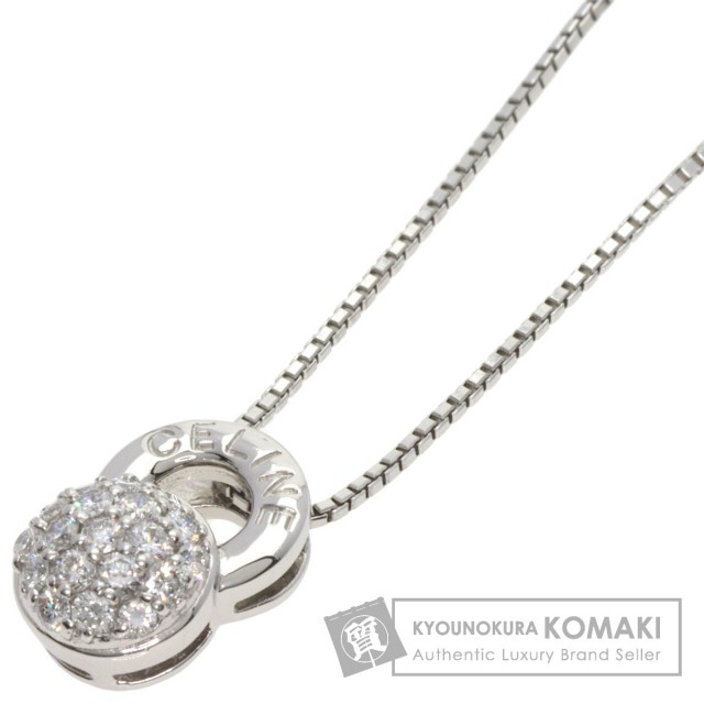 CELINE セリーヌ ダイヤモンド ネックレス プラチナPT850/PT900 レディース 
