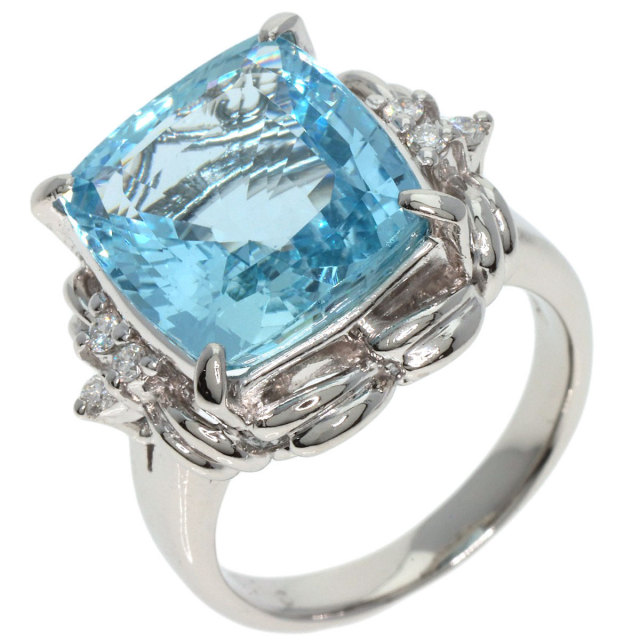 7.06ct アクアマリン ダイヤモンド リング・指輪 プラチナPT900 12.5g