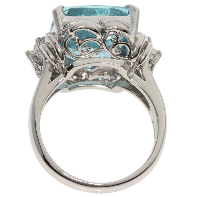 7.06ct アクアマリン ダイヤモンド リング・指輪 プラチナPT900 12.5g