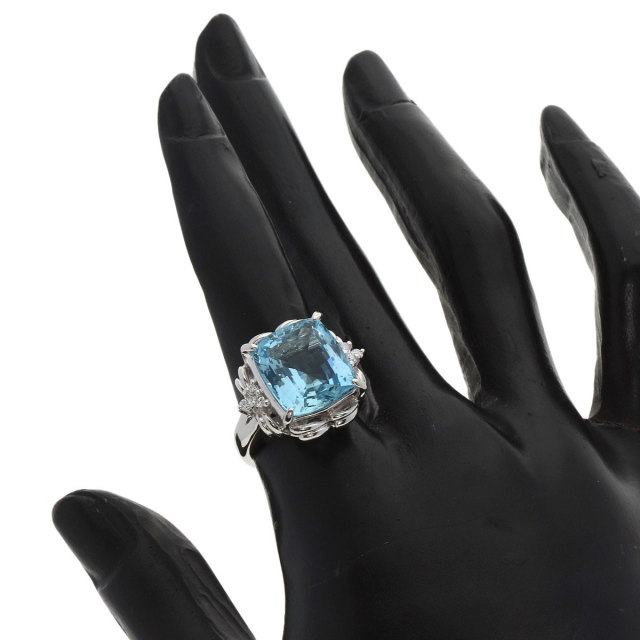 7.06ct アクアマリン ダイヤモンド リング・指輪 プラチナPT900 12.5g