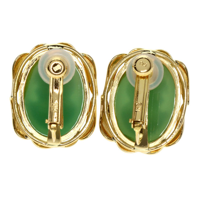 カメオ クリップタイプ イヤリング K18イエローゴールド 11.8g レディース 