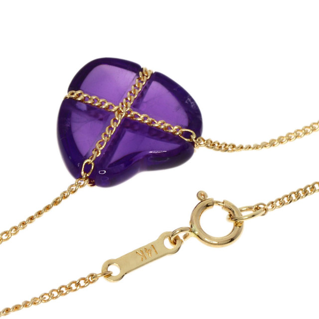 ティファニー ネックレス アメジスト チェーンクロスハート K18YG  