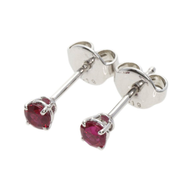 MIKIMOTO ミキモト ルビー スタッド ピアス K18ホワイトゴールド  