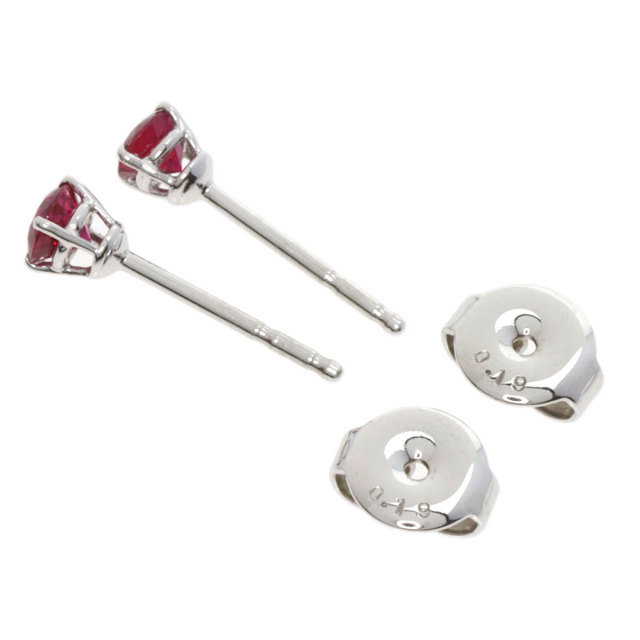 MIKIMOTO ミキモト ルビー スタッド ピアス K18ホワイトゴールド 