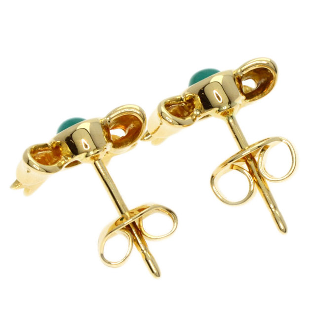 MIKIMOTO ミキモト ターコイズ リボンモチーフ ピアス K18イエロー