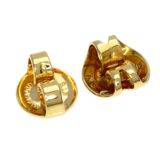 MIKIMOTO ミキモト ターコイズ リボンモチーフ ピアス K18イエロー