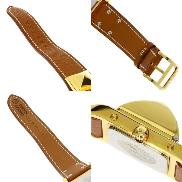 HERMES エルメス メドール 腕時計 GP/革 レディース ブランド京