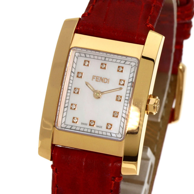 FENDI フェンディ 7000L クラシコ 12P ダイヤモンド 腕時計 PGP/革  