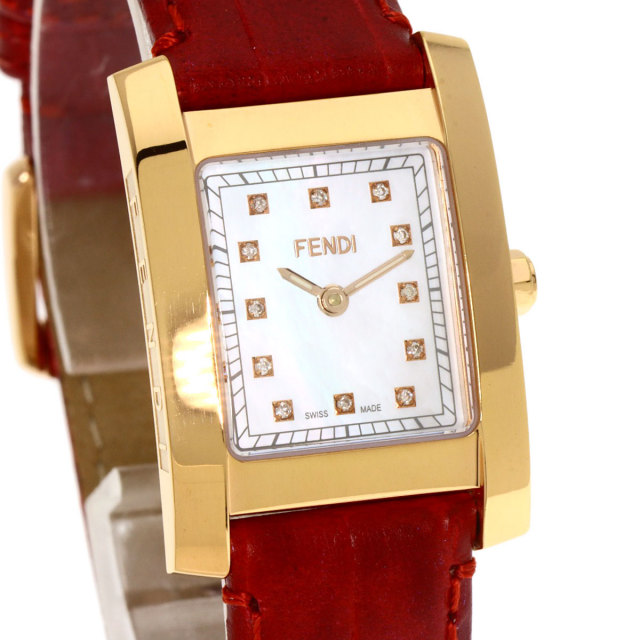 FENDI フェンディ 7000L クラシコ 12P ダイヤモンド 腕時計 PGP/革  