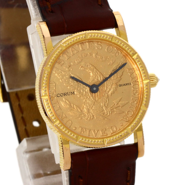 CORUM コルム コインウォッチ 10ドル $10 K18YG 750 18K 手巻き