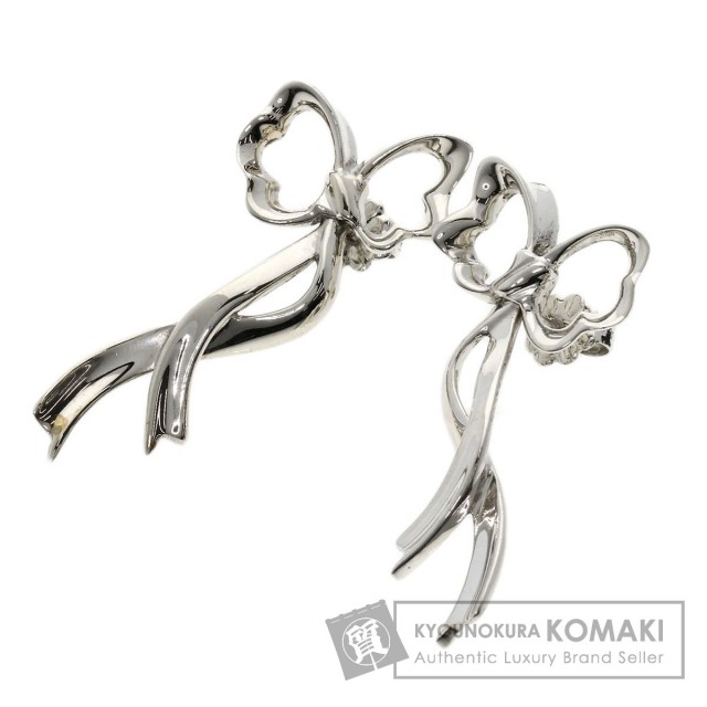 TIFFANY&Co. ティファニー リボン ピアス シルバー レディース 