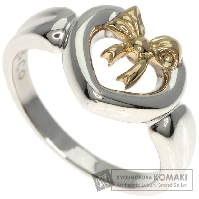 TIFFANY&Co. ティファニー ハートリボン リング・指輪 シルバー/K18YG  
