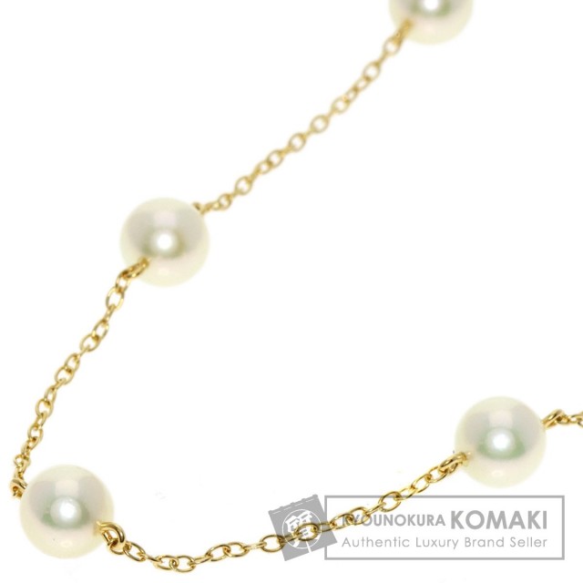 MIKIMOTO ミキモト アコヤパール 真珠 ステーション ネックレス K18  