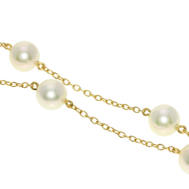 MIKIMOTO ミキモト アコヤパール 真珠 ステーション ネックレス K18 
