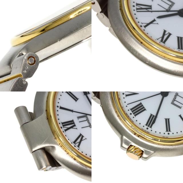 稼働 dunhill ミレニアム 腕時計 ゴールド デイト レザー 2252 Dunhill  