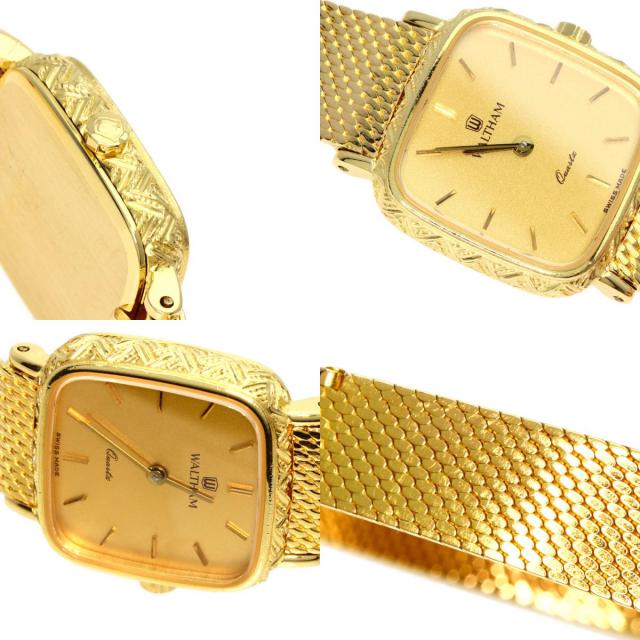 WALTHAM ウォルサム スクエアフェイス 腕時計 K18イエローゴールド  