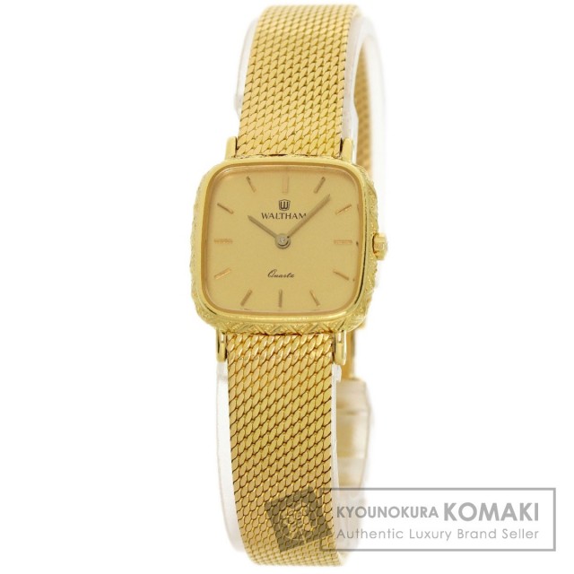 WALTHAM ウォルサム スクエアフェイス 腕時計 K18イエローゴールド  