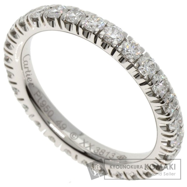 カルティエ リング Pt950 エングレーブド ウェディング リング #58  