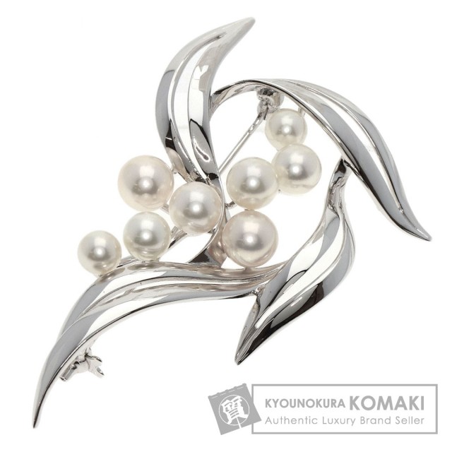 MIKIMOTO ミキモト アコヤパール 真珠 ブローチ シルバー レディース 