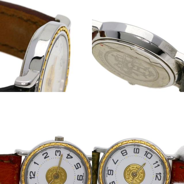 HERMES エルメス セリエ 腕時計 ステンレススチール/オーストリッチ  