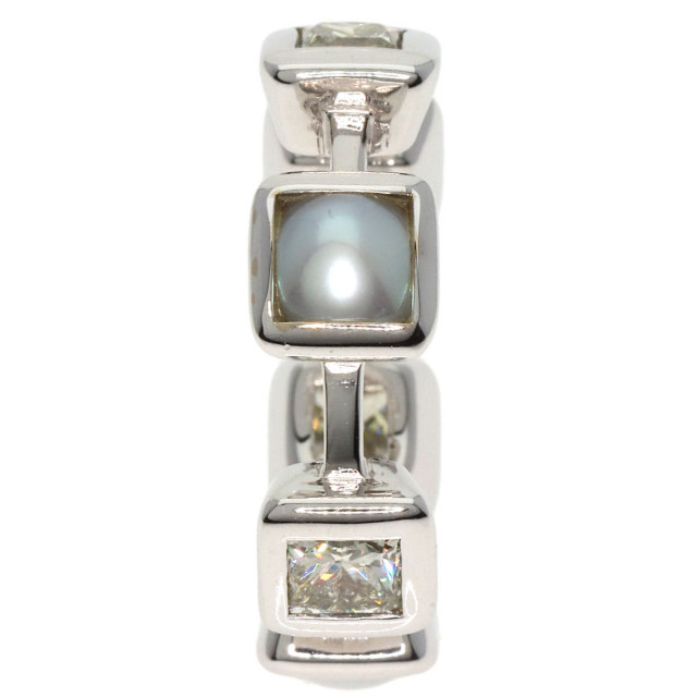 K18 ホワイトゴールド　パール　ダイヤ　リング　指輪 パール 真珠 ダイヤモンド リング・指輪 K18ホワイトゴールド