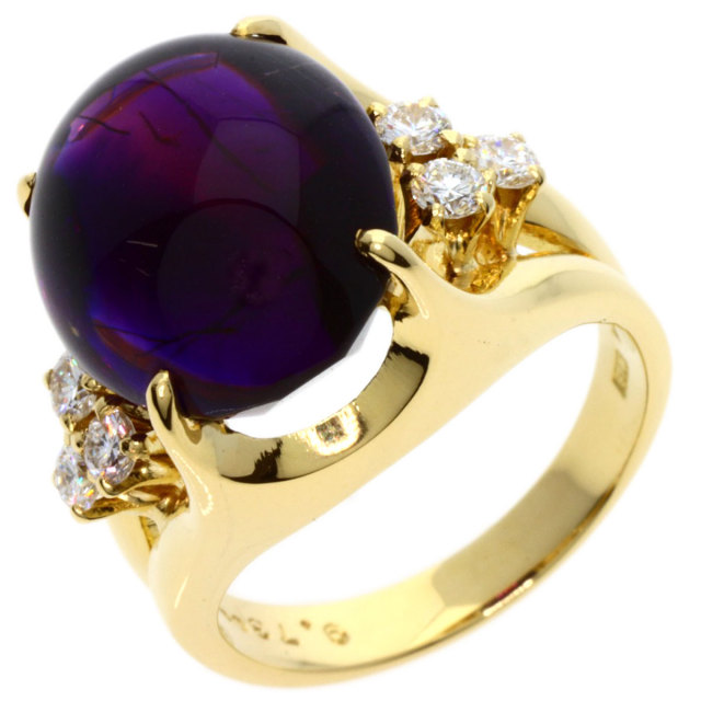 MIKIMOTO ミキモト アメジスト ダイヤモンド リング・指輪 K18イエロー  