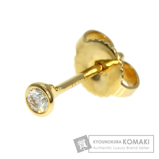 ティファニー バイザヤード ピアス K18YG 思い出す 0.05ct 片耳 
