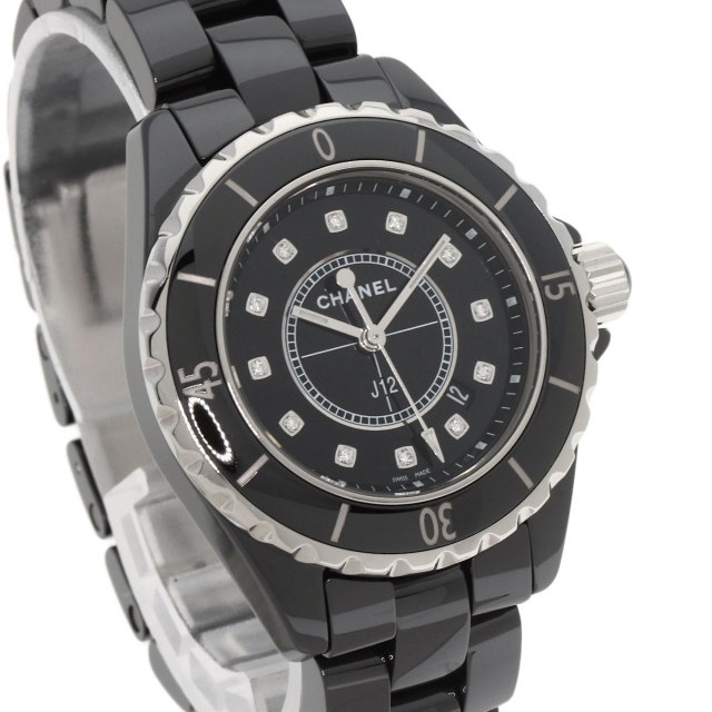 【美品】CHANEL J12 12pダイヤモンド 33mm 腕時計 H1625 Chanel J12 33mm 12P genuine index diamond H1625 TO197820 | eBay