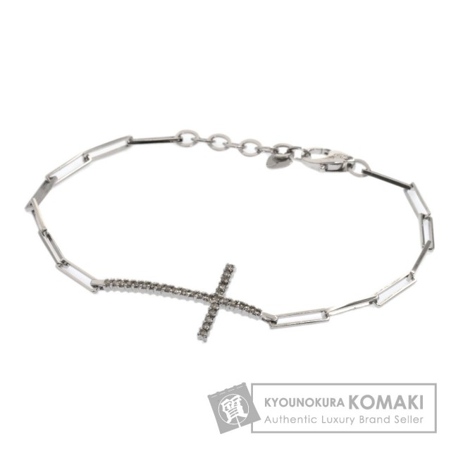 0.3ct クロスモチーフ ダイヤモンド ブレスレット K18ホワイトゴールド 