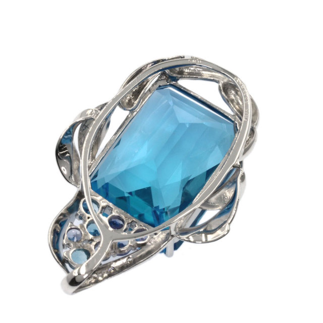 K18 ブルートパーズ ダイヤモンド ヴィーナスジュエリー ネックレス 超大粒 3カラット ブルートパーズ