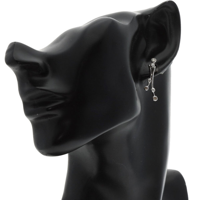 Kashikey カシケイ ブラウン ダイヤモンド ピアス K18ホワイトゴールド  