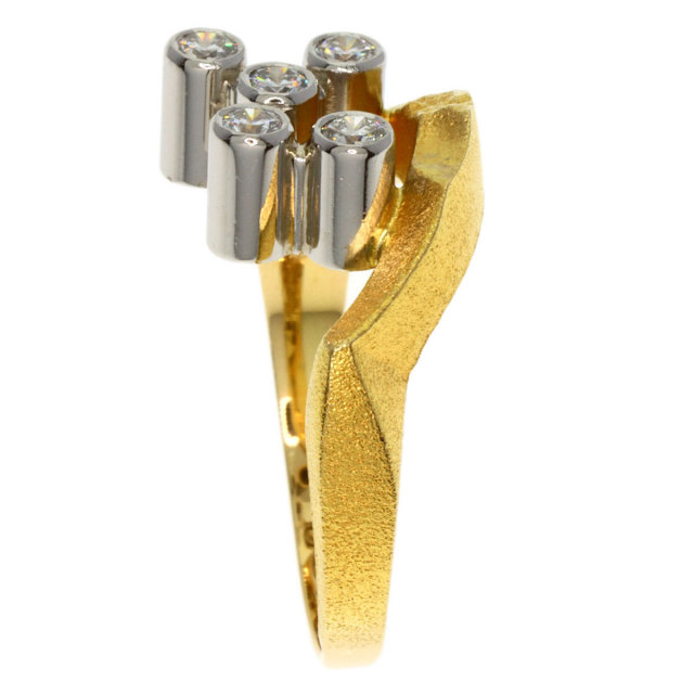 0.25ct 5P ダイヤモンド ラポーニア リング・指輪 K18イエロー
