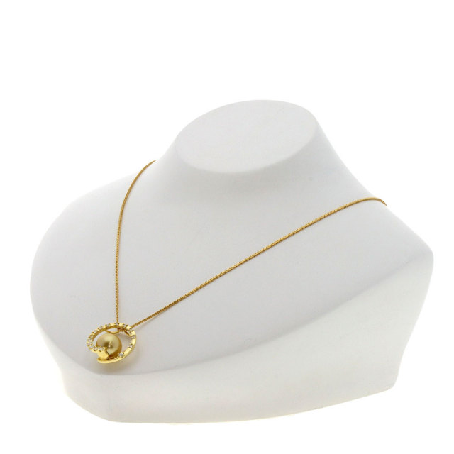 TASAKI タサキ ゴールデンパール 真珠 ダイヤモンド ネックレス K18  