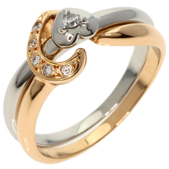 スタージュエリー　プラチナ　ゴールド　ダイヤリング　9号 STAR JEWELRY スタージュエリー ダイヤモンド 2連 リング・指輪