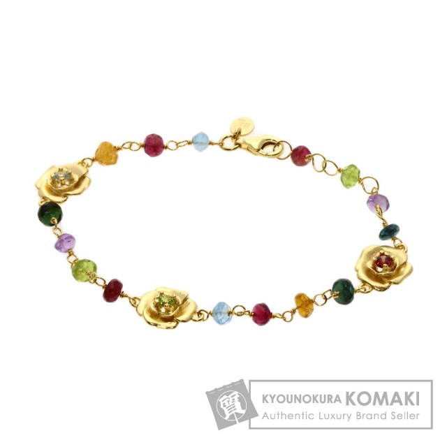 TOUS トウス マルチカラーストーン ブレスレット K18イエローゴールド  