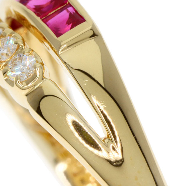 ラッピング可】 メレダイヤ デザインリング YG イエローゴールド 指輪  