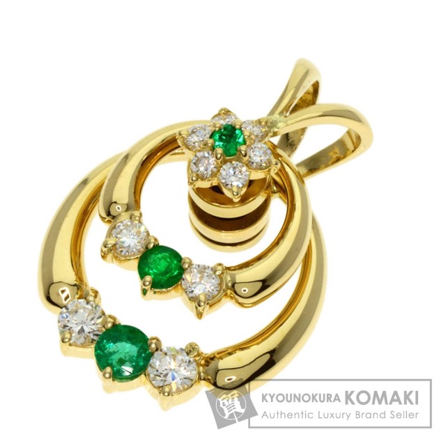 WALTHAM ウォルサム エメラルド ダイヤモンド スウィング ペンダント