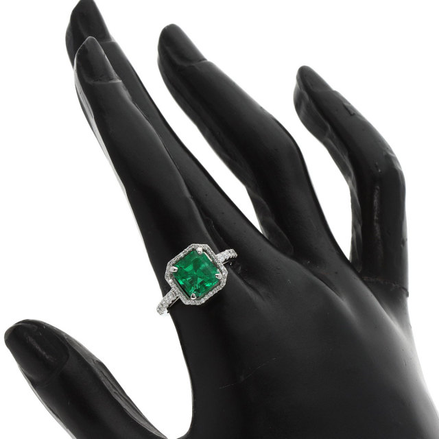 2.5ct エメラルド ダイヤモンド リング・指輪 プラチナPT900 7.5g 