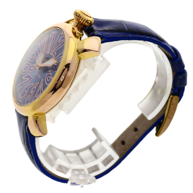 Gaga Milano ガガ・ミラノ マヌアーレ 40mm 腕時計 GP/革 レディース